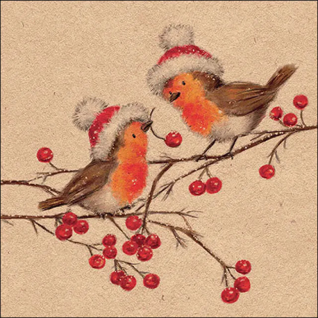 NEU! Recycled Christmas Robins natur
